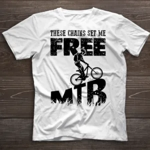 White T-shirt with MTB freedom design