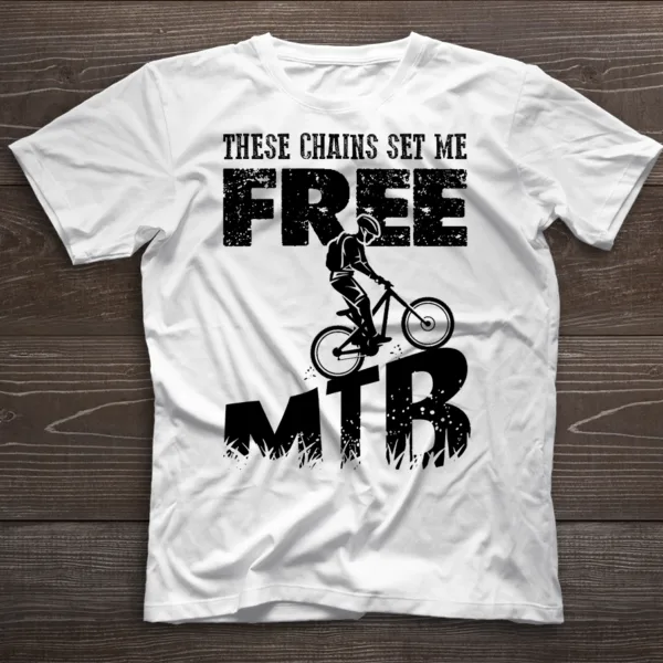 White T-shirt with MTB freedom design