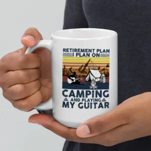 “Retirement Plan: Camping and Playing Guitar” – Vintage Nature Lover Mug