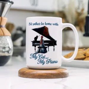 “My Cat and My Piano” – Cozy Music & Cat Lover Mug