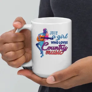 “Just a Girl Who Loves Country Music” – Cute Country Girl Mug