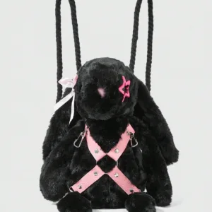 Black Rabbit Mini Backpack - Cute & Edgy Novelty Bag