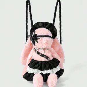 Pink Rabbit Mini Backpack - Cute & Fun Novelty Bag