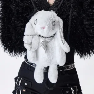 White Spider Web Mini Backpack - Grunge Punk Style