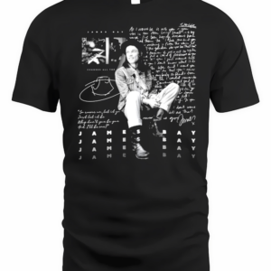 One Life Tour James Bay Script Lyric Design UK Concert Shirt